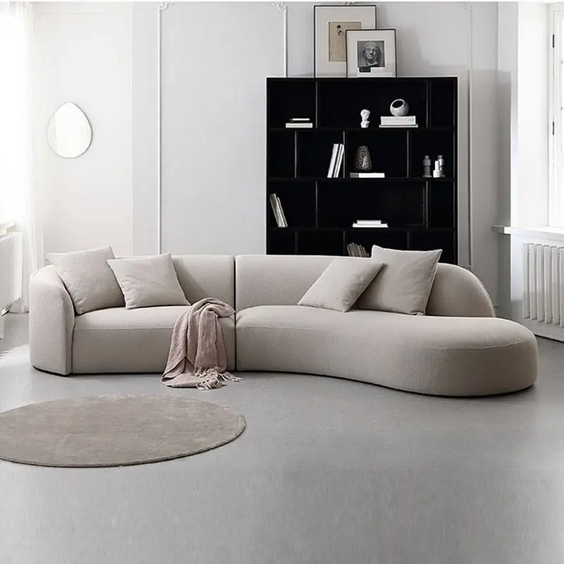 Modern Arc Moon Solid Wood Sofa Set Red Luxury Coffee Table Modular Multi-functional Commercial Office Reception Desks — image 3