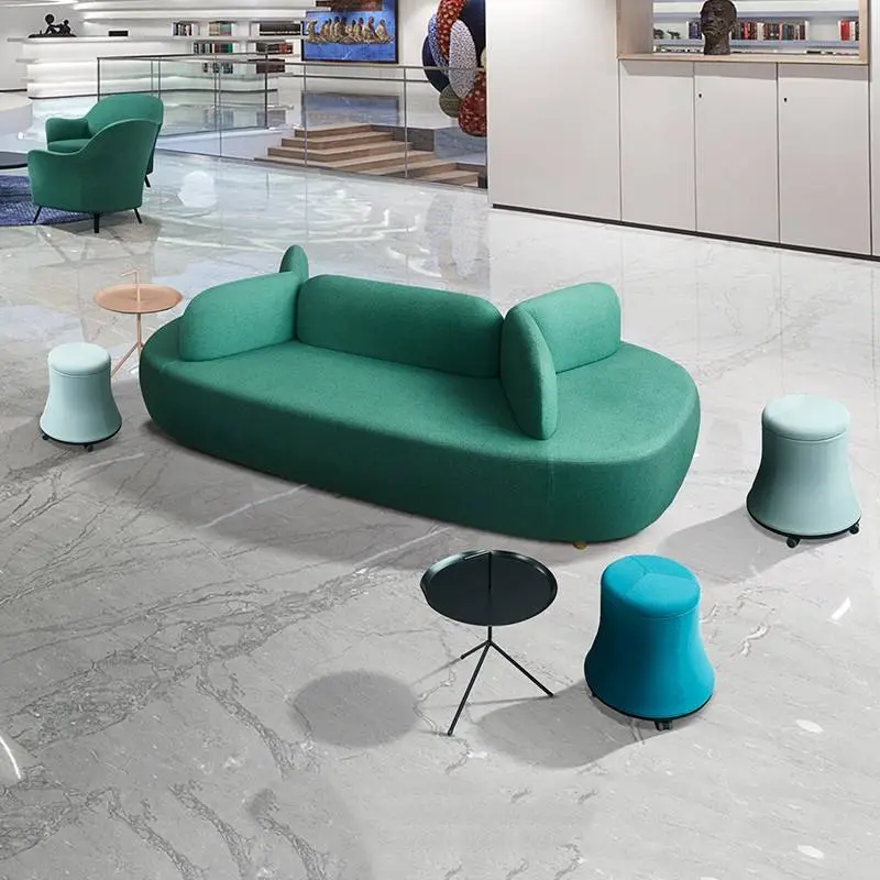 Modern Scandinavian Light Luxury Parlor Creative Shaped Solid Wood Modular Sofa Combination Public Reception Office Desk — view 1