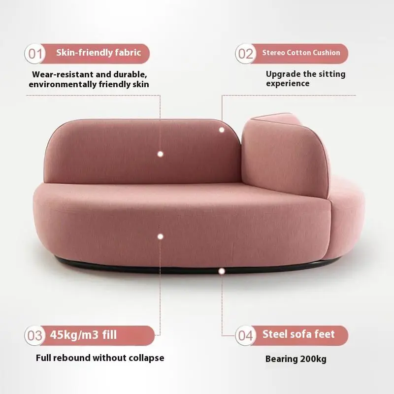 Modern Scandinavian Light Luxury Parlor Creative Shaped Solid Wood Modular Sofa Combination Public Reception Office Desks — image 3