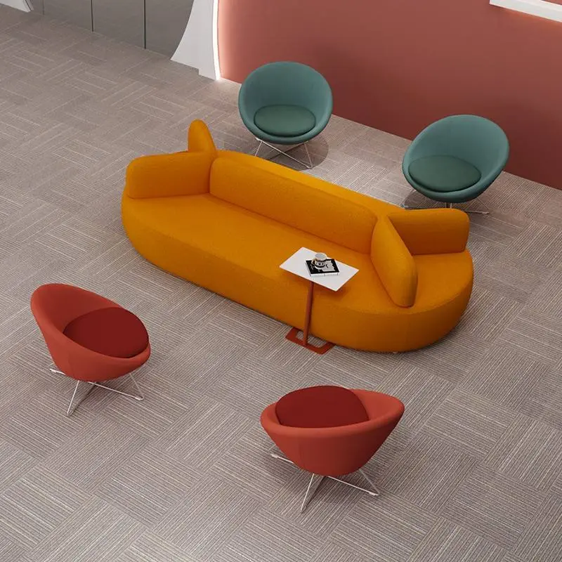 Modern Scandinavian Light Luxury Parlor Creative Shaped Solid Wood Modular Sofa Combination Public Reception Office Desks — image 6
