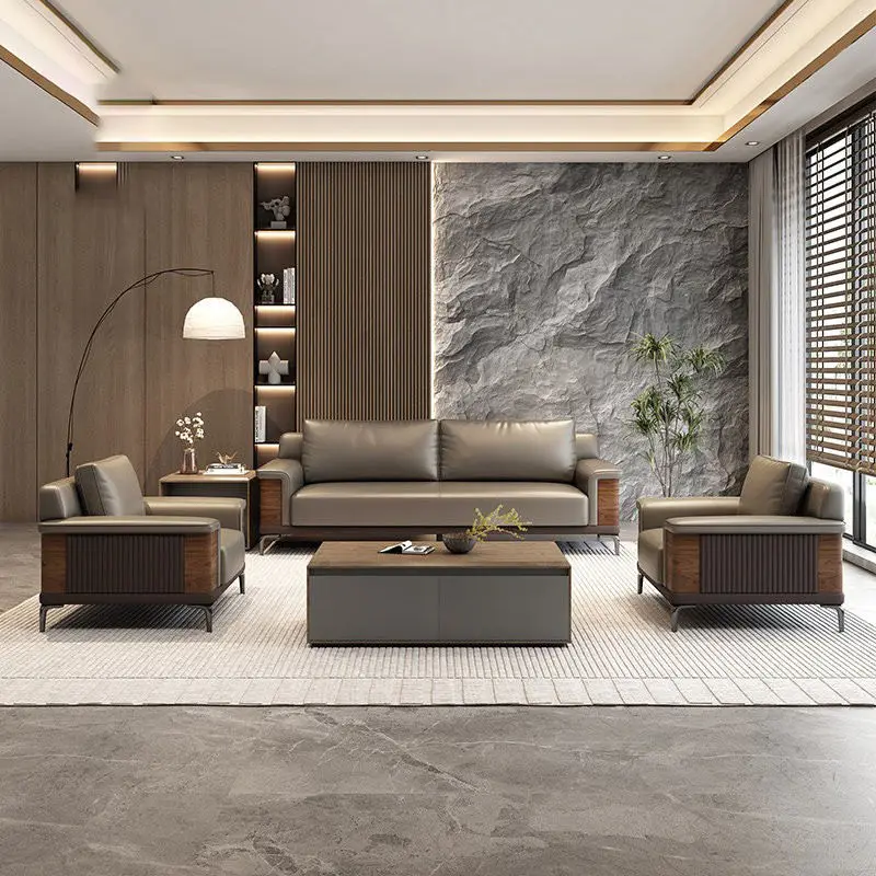 Office Commercial Chesterfield Sofa Modern Foldable Wood Veneer Paint — image 3