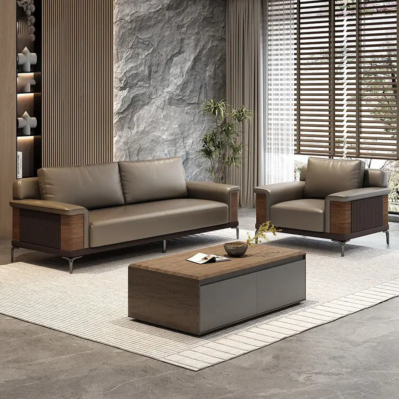Office Commercial Chesterfield Sofa Modern Foldable Wood Veneer Paint — image 4