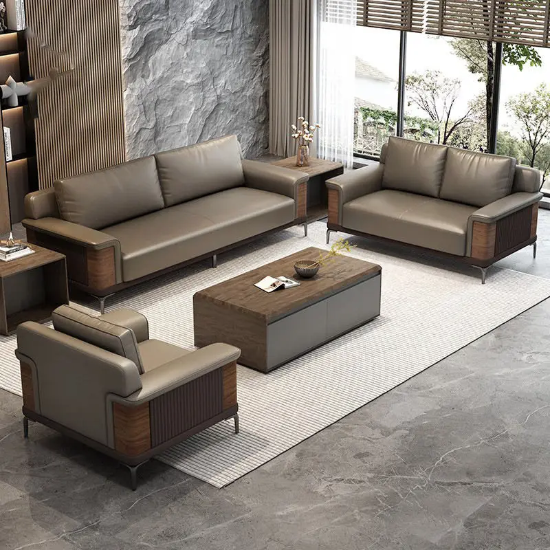 Office Commercial Chesterfield Sofa Modern Foldable Wood Veneer Paint — image 5