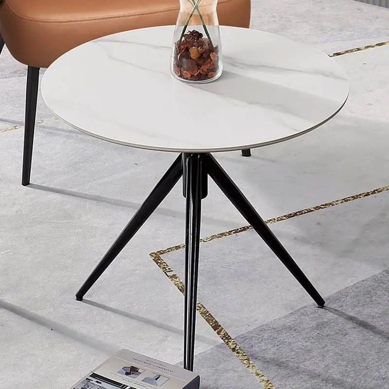 Modern Round Negotiation Table Black Office Use Multi-layer Solid Wood Top — image 6