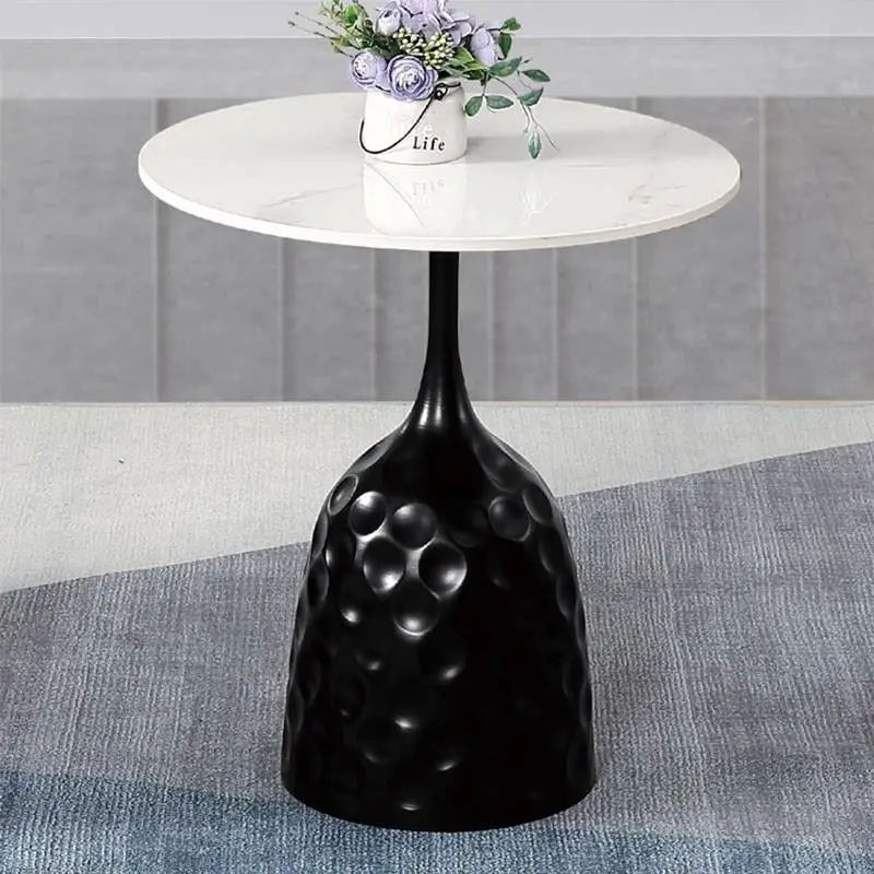 Modern Round Negotiation Table Black Office Use Multi-layer Solid Wood Top — image 7