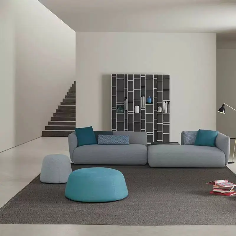 Creative Pebble Modular Sectional Sofa Set Modern Fabric Ottoman Apartment Waiting Room Seating Office Hotel Lobby Lounge Custom — image 3