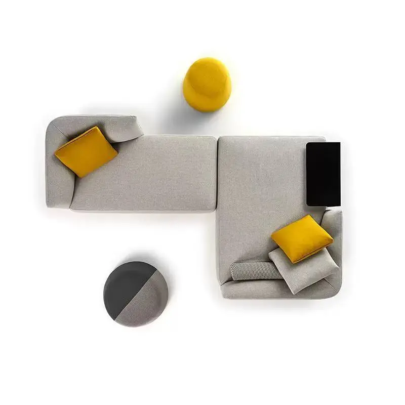 Creative Pebble Modular Sectional Sofa Set Modern Fabric Ottoman Apartment Waiting Room Seating Office Hotel Lobby Lounge Custom — image 4