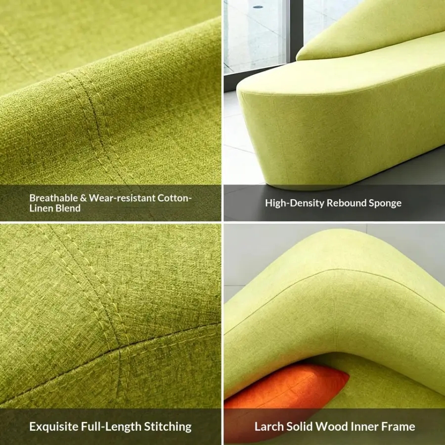 Nordic Creative Modular Reception Curved Sofa Hotel Lobby Lounge Commercial Seating Furniture Waiting Room Meeting Guest Area — image 3