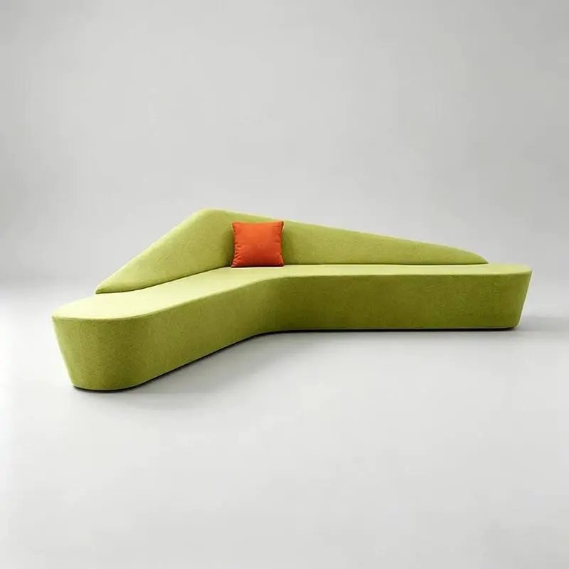 Nordic Creative Modular Reception Curved Sofa Hotel Lobby Lounge Commercial Seating Furniture Waiting Room Meeting Guest Area — image 6