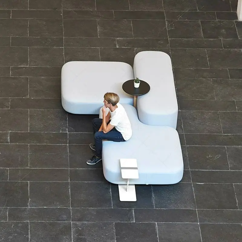Modern Creative Shaped Modular Office Reception Sofa Set Waiting Room Lounge Negotiation Commercial Seating Furniture Guest Area — image 4