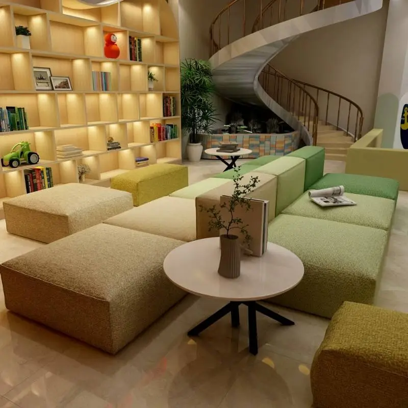Custom Designer Creative Fabric Modular Office Reception Sofa Set Luxury Commercial Waiting Lounge Negotiation Public Furniture — image 3