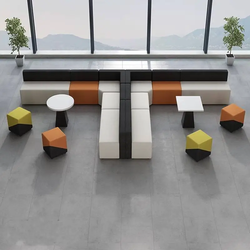 Custom Modern Minimalist Modular Office Reception Sofa Public Area Lounge Leisure Seating Waiting Room Commercial Furniture — image 3