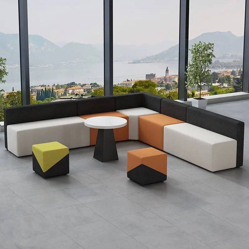 Custom Modern Minimalist Modular Office Reception Sofa Public Area Lounge Leisure Seating Waiting Room Commercial Furniture — image 4