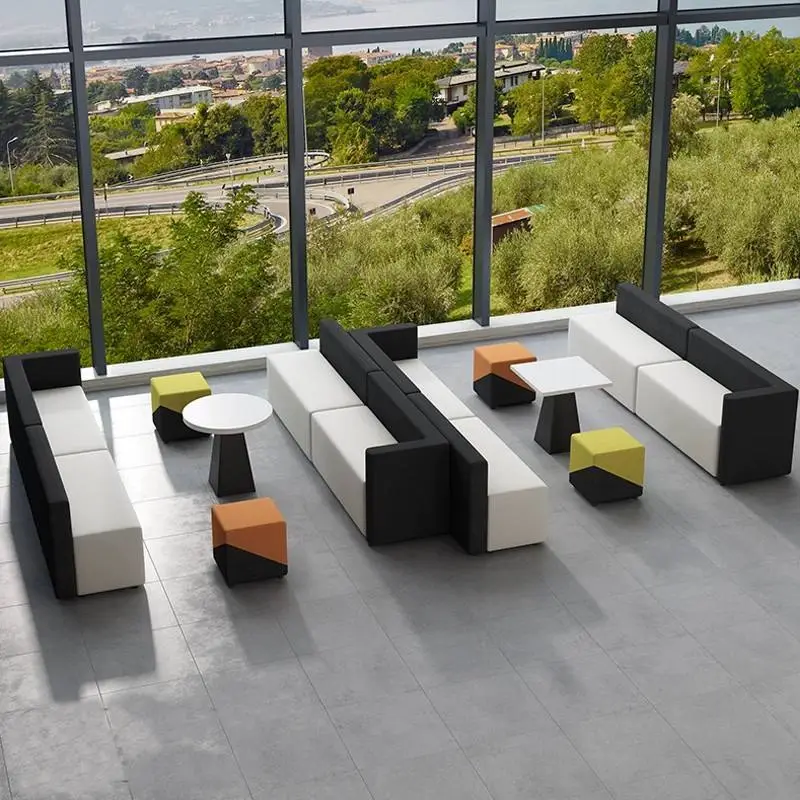 Custom Modern Minimalist Modular Office Reception Sofa Public Area Lounge Leisure Seating Waiting Room Commercial Furniture — image 5