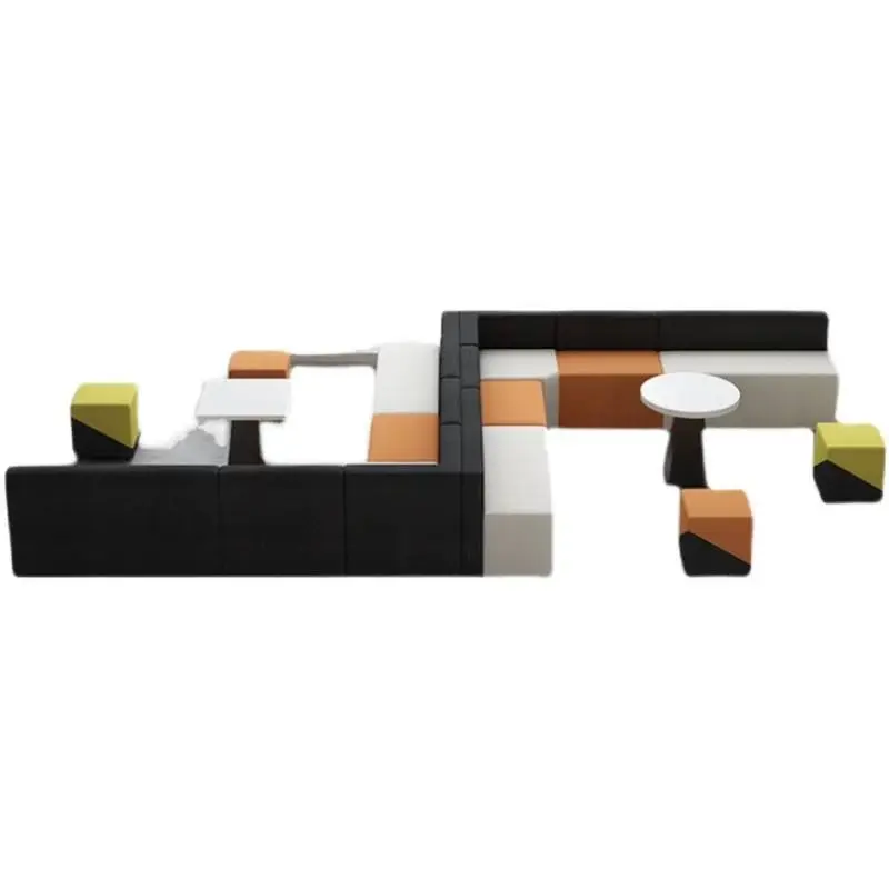 Custom Modern Minimalist Modular Office Reception Sofa Public Area Lounge Leisure Seating Waiting Room Commercial Furniture — image 6