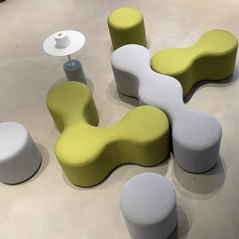 Modular Durable Fabric Office Sofa Stool Set Wood Frame Modern Sectional Commercial Furniture High-Density Apartment Hotel — image 3