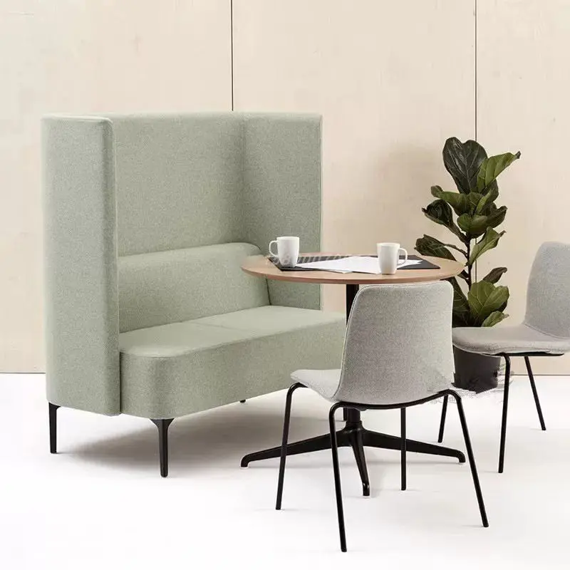Modern High Back Privacy Enclosed Acoustic Booth Sofa Office Meeting Reception Lounge Screen Partition Commercial Furniture Set — image 3