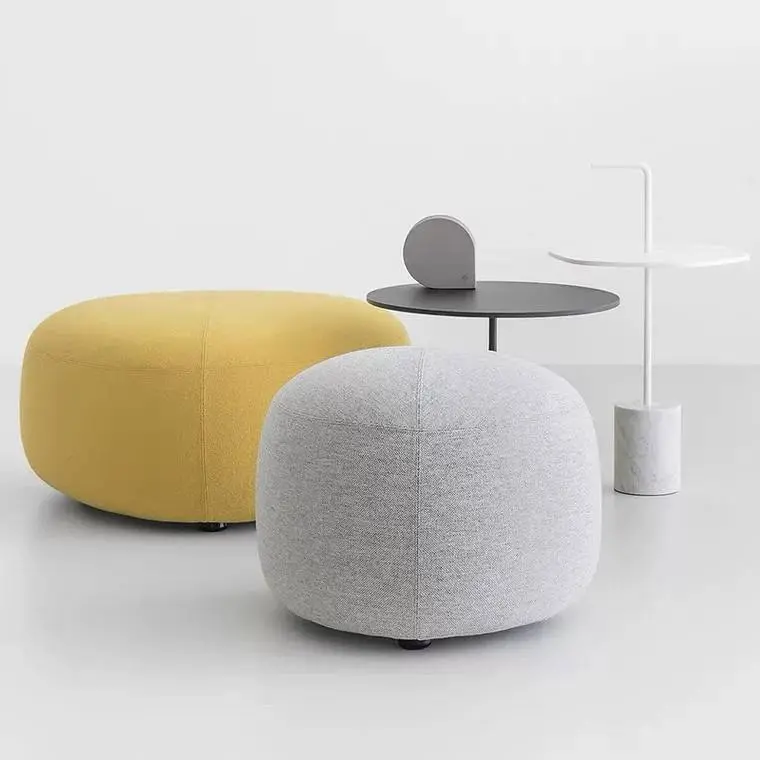 Modern Pebble Shaped Office Lounge Sofa Modular Creative Ottoman Waiting Area Seating Customizable Color Fabric Stool Se — view 1