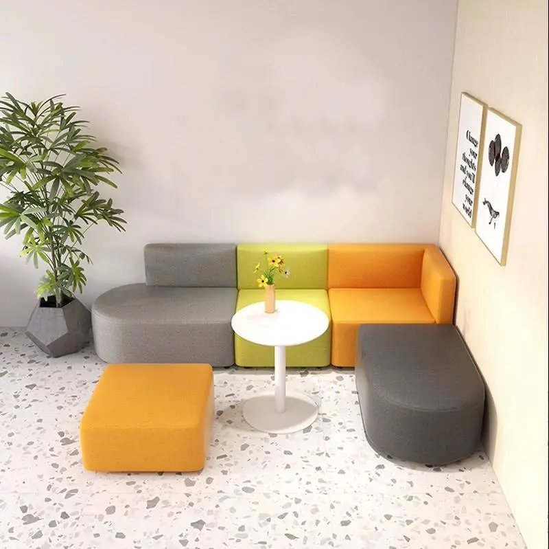 Custom Modern Minimalist Modular Sectional Office Sofa Set Reception Meeting Lounge Training Room Commercial Furniture — view 1