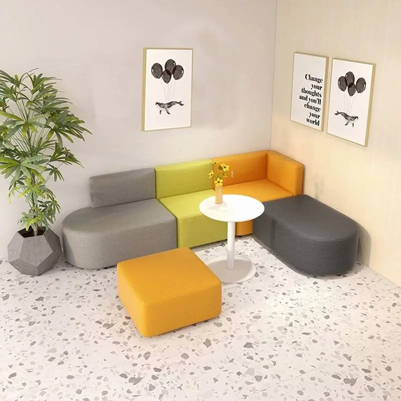 Custom Modern Minimalist Modular Sectional Office Sofa Set Reception Meeting Lounge Training Room Commercial Furniture — image 3