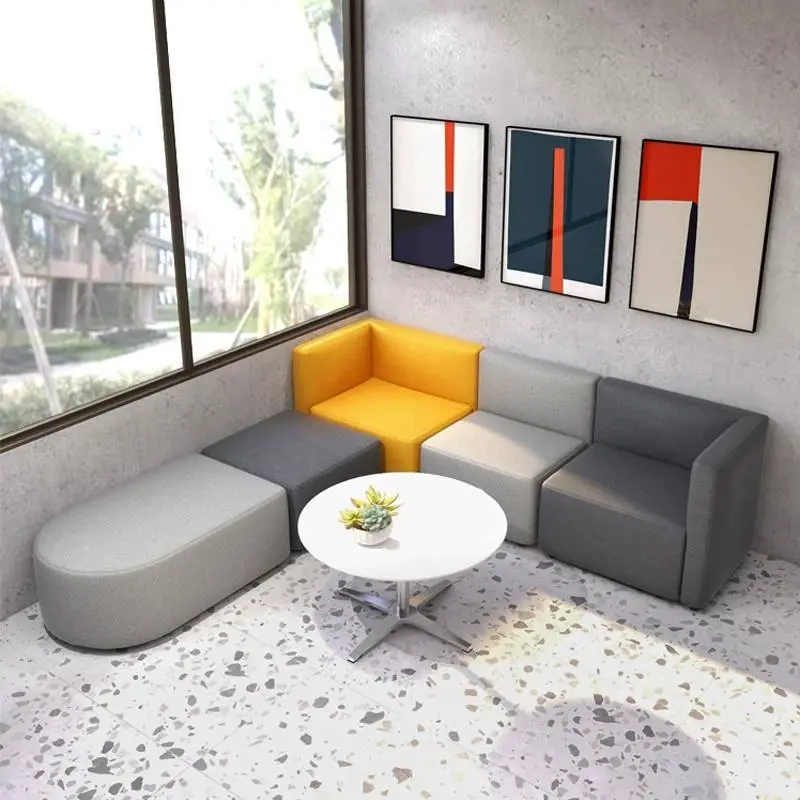 Custom Modern Minimalist Modular Sectional Office Sofa Set Reception Meeting Lounge Training Room Commercial Furniture — image 4