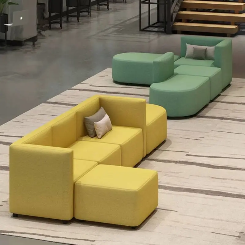 Custom Modern Minimalist Modular Sectional Office Sofa Set Reception Meeting Lounge Training Room Commercial Furniture — image 5
