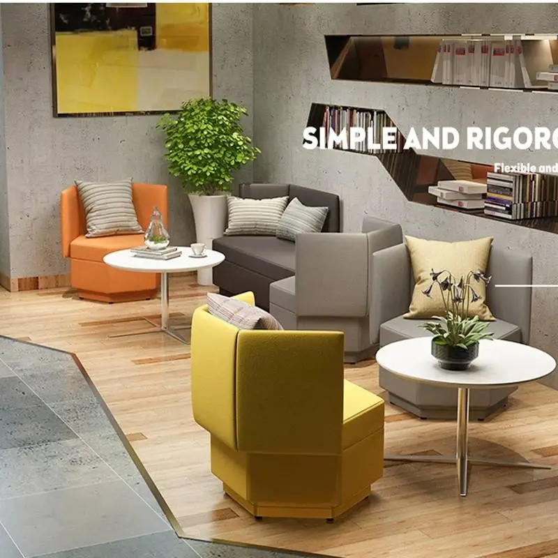 Custom Creative Hexagonal Ottoman Stool Modern Minimalist Office Reception Waiting Room Lounge Leisure Seating Furniture — image 4