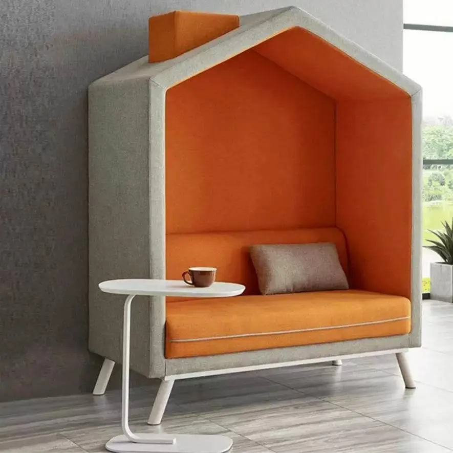 Creative Irregular House Shape High Back Enclosed Fabric Sofa Kindergarten Training Public Leisure Seating Furniture — view 1