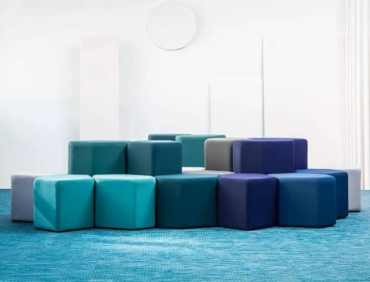 Creative Designer Stylish Hexagonal Modular Sofa Set Lobby Mall Kindergarten Waiting Area Leisure Seating Furniture — image 3