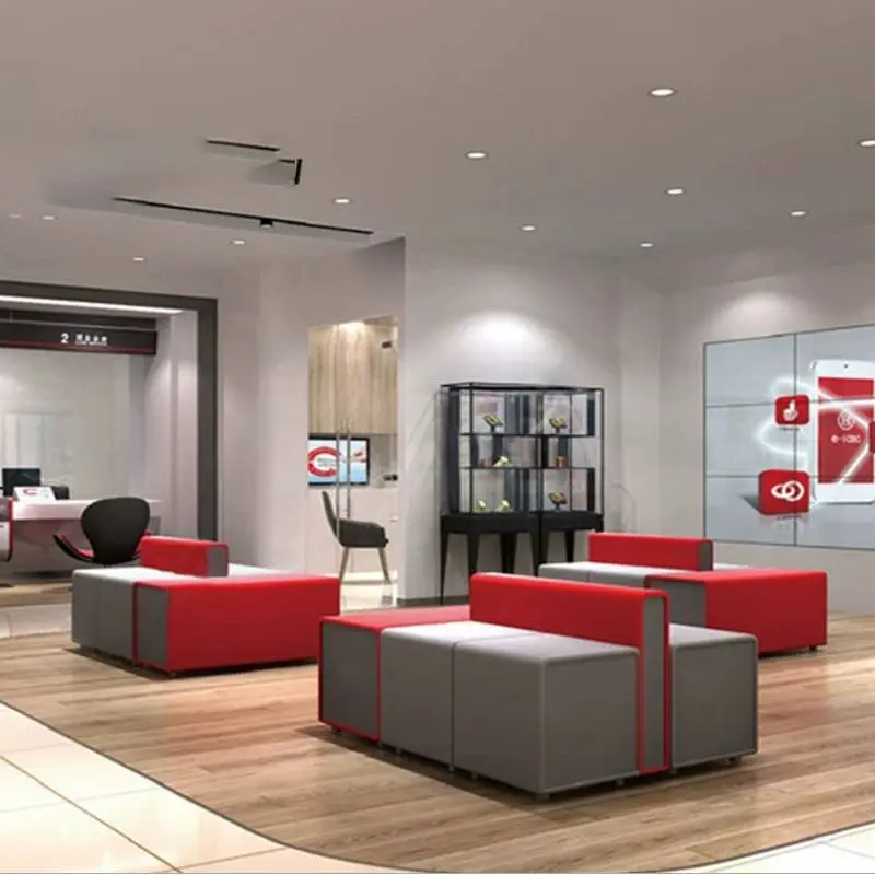 Creative Double-Sided Back-to-Back Modular Sofa Set Bank Commercial Lobby Reception Waiting Lounge Negotiation Furniture — image 4