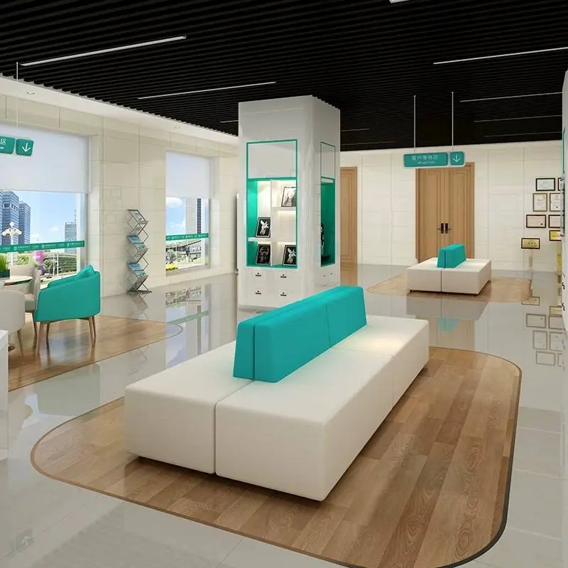 Creative Double-Sided Back-to-Back Modular Sofa Set Bank Commercial Lobby Reception Waiting Lounge Negotiation Furniture — image 5