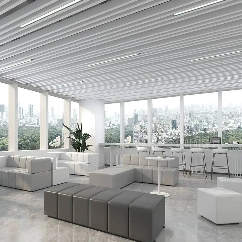 Custom Office Reception Long Booth Sofa Meeting Training Leisure Lounge Waiting Area Commercial Seating Furniture — view 1