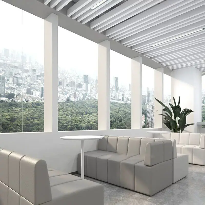 Custom Office Reception Long Booth Sofa Meeting Training Leisure Lounge Waiting Area Commercial Seating Furniture — image 3