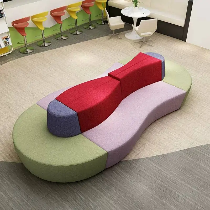 Creative Double-Sided Back-to-Back Modular Sofa Set Bank Commercial Lobby Reception Waiting Lounge Negotiation Furniture — image 4