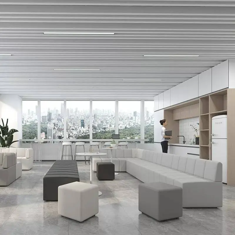 Custom Office Reception Long Booth Sofa Meeting Training Leisure Lounge Waiting Area Commercial Seating Furniture — image 4