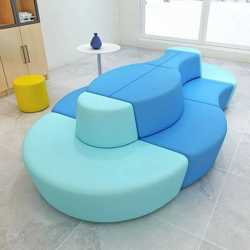 Creative Double-Sided Back-to-Back Modular Sofa Set Bank Commercial Lobby Reception Waiting Lounge Negotiation Furniture — image 5