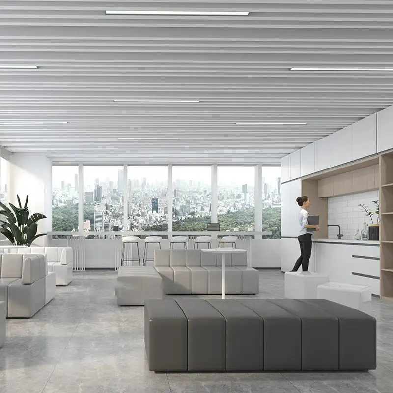 Custom Office Reception Long Booth Sofa Meeting Training Leisure Lounge Waiting Area Commercial Seating Furniture — image 5