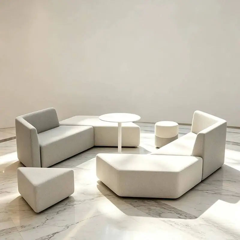 Modular Trapezoid Leisure Lounge Sofa Set Public Hall Waiting Rest Reception Meeting Negotiation Office Furniture — image 3