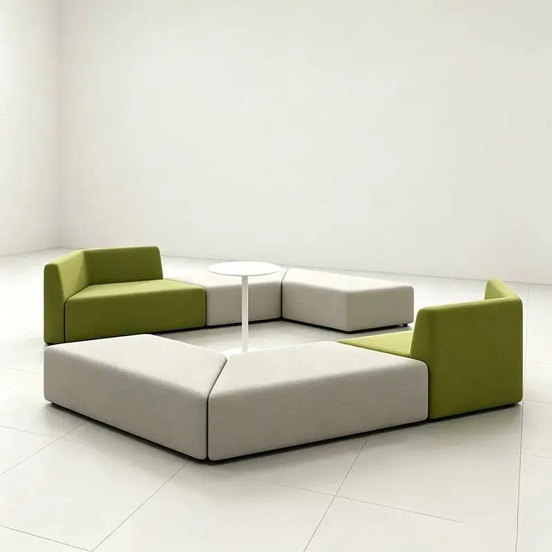 Modular Trapezoid Leisure Lounge Sofa Set Public Hall Waiting Rest Reception Meeting Negotiation Office Furniture — image 6
