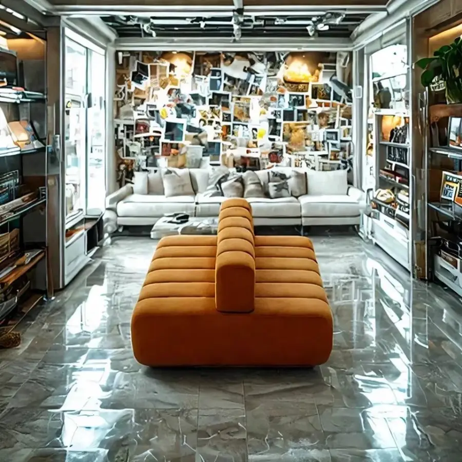Custom Double-Sided Back-to-Back Modern Sectional Fabric Booth Sofa High-Density Sponge for Commercial Spaces-Durable Office — image 5
