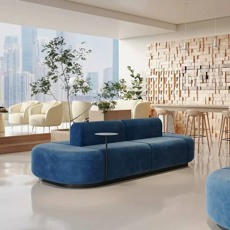 Custom Double-Sided Leisure Sofa Company Lounge Waiting Hotel Mall Public Rest Negotiation Area Commercial Seating Furniture — image 5