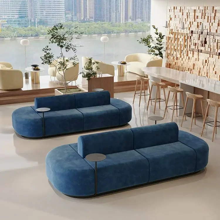 Custom Double-Sided Leisure Sofa Company Lounge Waiting Hotel Mall Public Rest Negotiation Area Commercial Seating Furniture — image 7