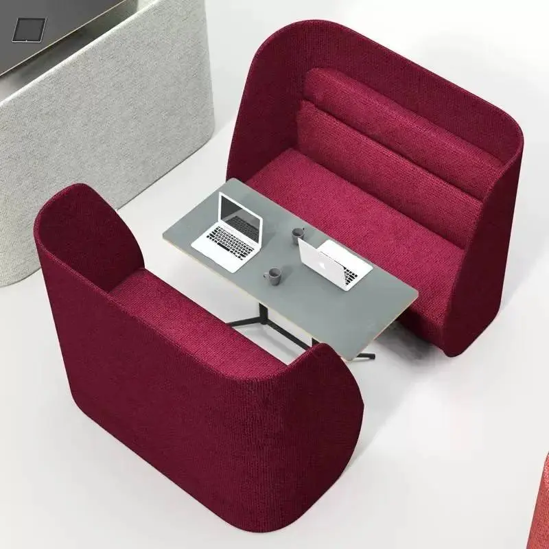 Modern Super High Back Privacy Partition One Seat Office Sofa Booth Hotel Reception Negotiation Lounge Enclosed Commercial — image 5
