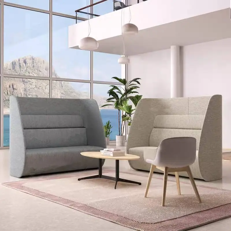 Modern Super High Back Privacy Partition One Seat Office Sofa Booth Hotel Reception Negotiation Lounge Enclosed Commercial — image 6