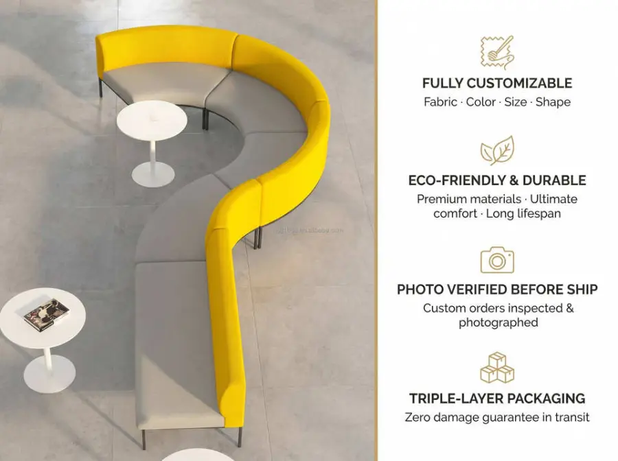 Custom Curved Irregular S-Shaped Double-Sided Minimalist Leisure Sofa Hotel Company Lounge Waiting Area Commercial Furniture — image 3