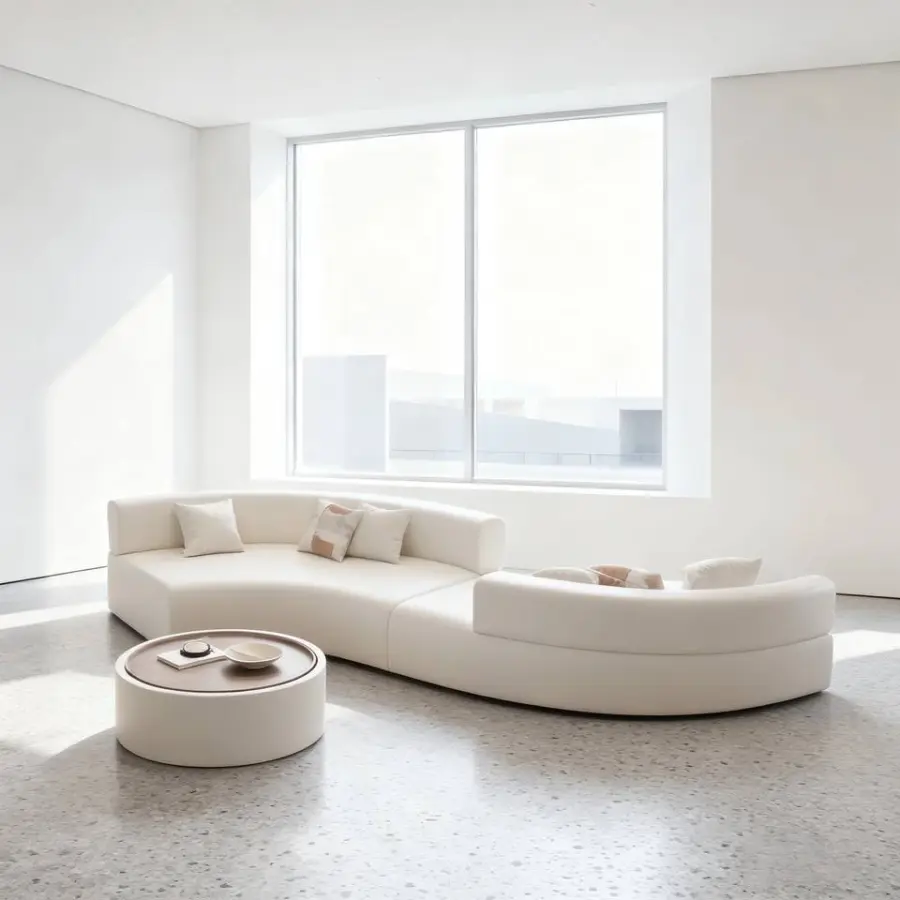 Custom Curved Irregular S-Shaped Double-Sided Minimalist Leisure Sofa Hotel Company Lounge Waiting Area Commercial Furniture — image 4