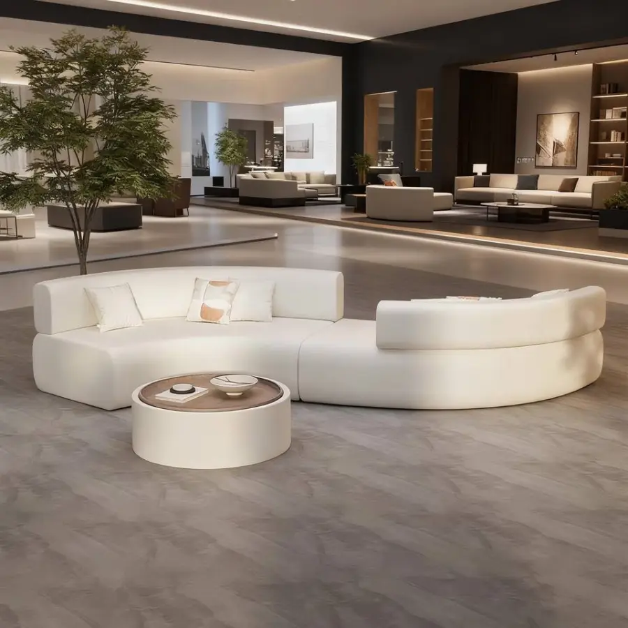 Custom Curved Irregular S-Shaped Double-Sided Minimalist Leisure Sofa Hotel Company Lounge Waiting Area Commercial Furniture — image 5
