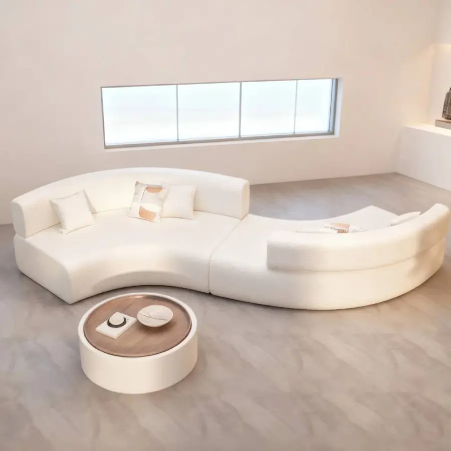 Custom Curved Irregular S-Shaped Double-Sided Minimalist Leisure Sofa Hotel Company Lounge Waiting Area Commercial Furniture — image 7