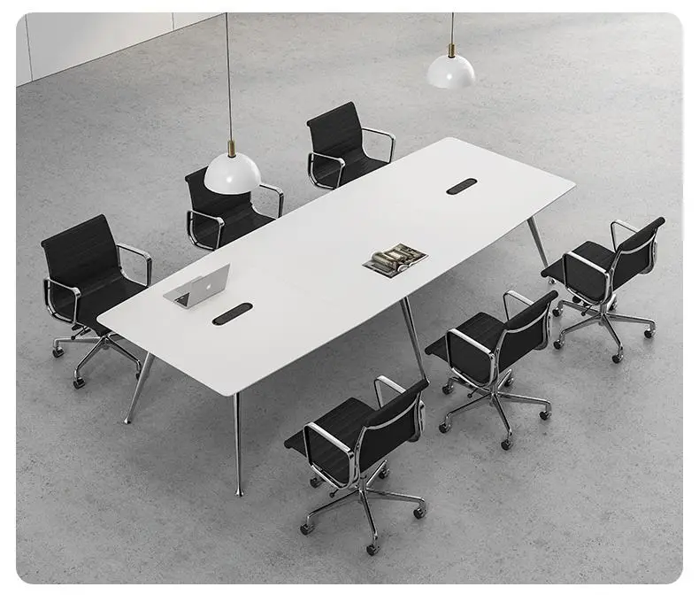 Modern Luxury Walnut Conference Meeting Table Wood Panel Office Furniture for Home Commercial Boardroom for Reunions Meetings — image 4