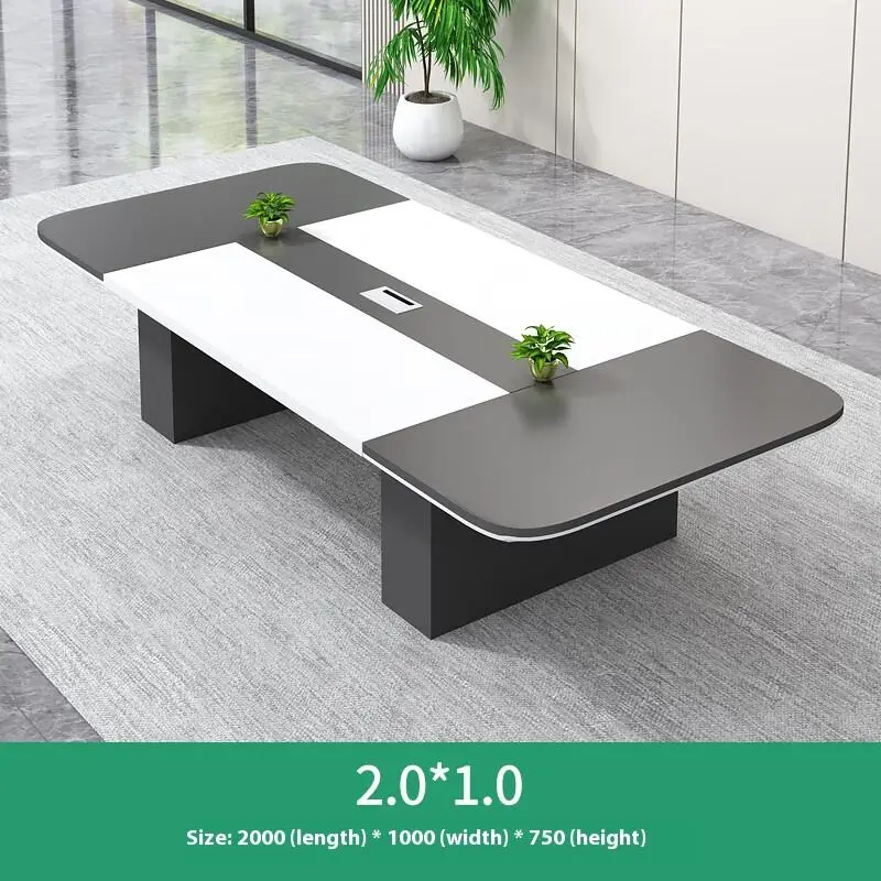 Large Modern Simple Office Desk Wooden Panel Simple Conference Room Workbench Long Negotiation Table for Conference Work — image 2